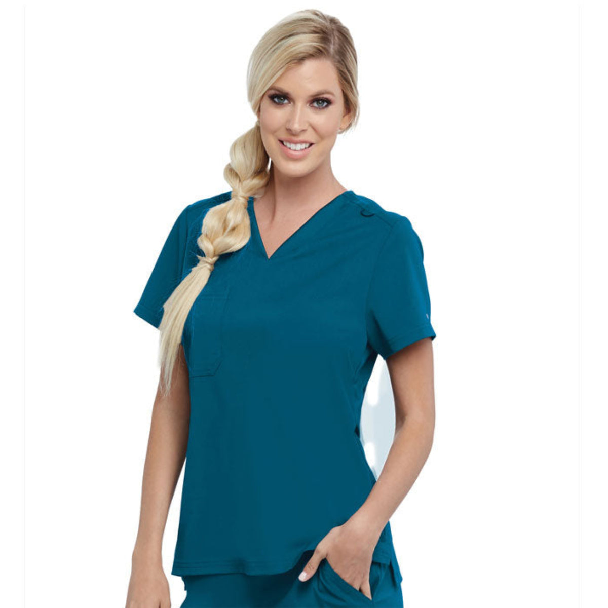 Grey&#39;s Anatomy Women&#39;s Bree Stretch V-Neck Short Sleeve Scrub Top - Work World - Workwear, Work Boots, Safety Gear