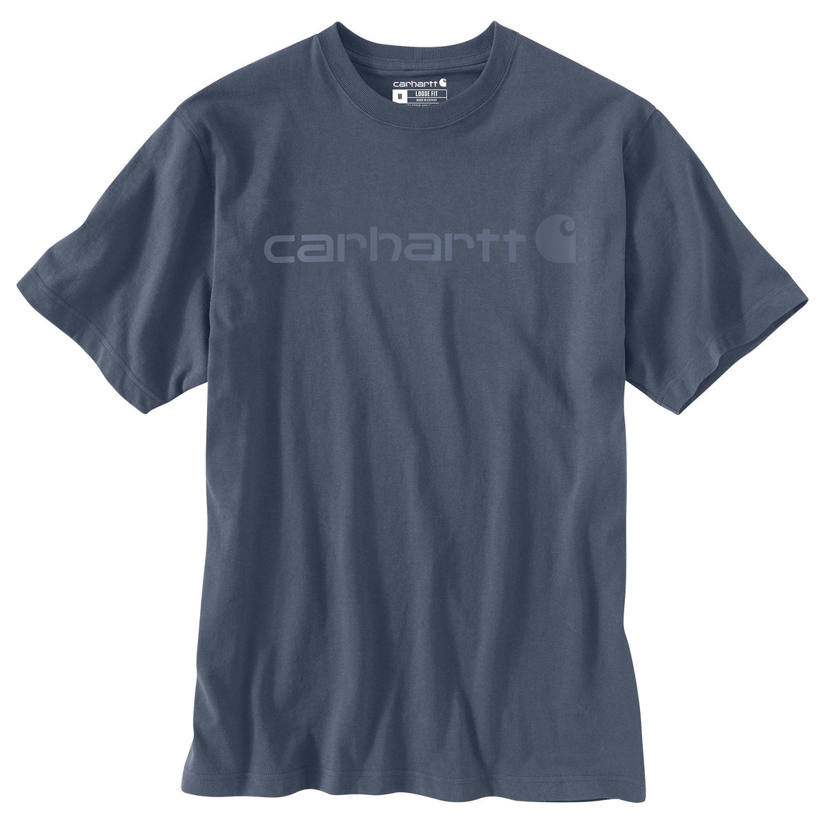 Carhartt Men&#39;s Signature Logo Short Sleeve T-Shirt_Bluestone - Work World - Workwear, Work Boots, Safety Gear