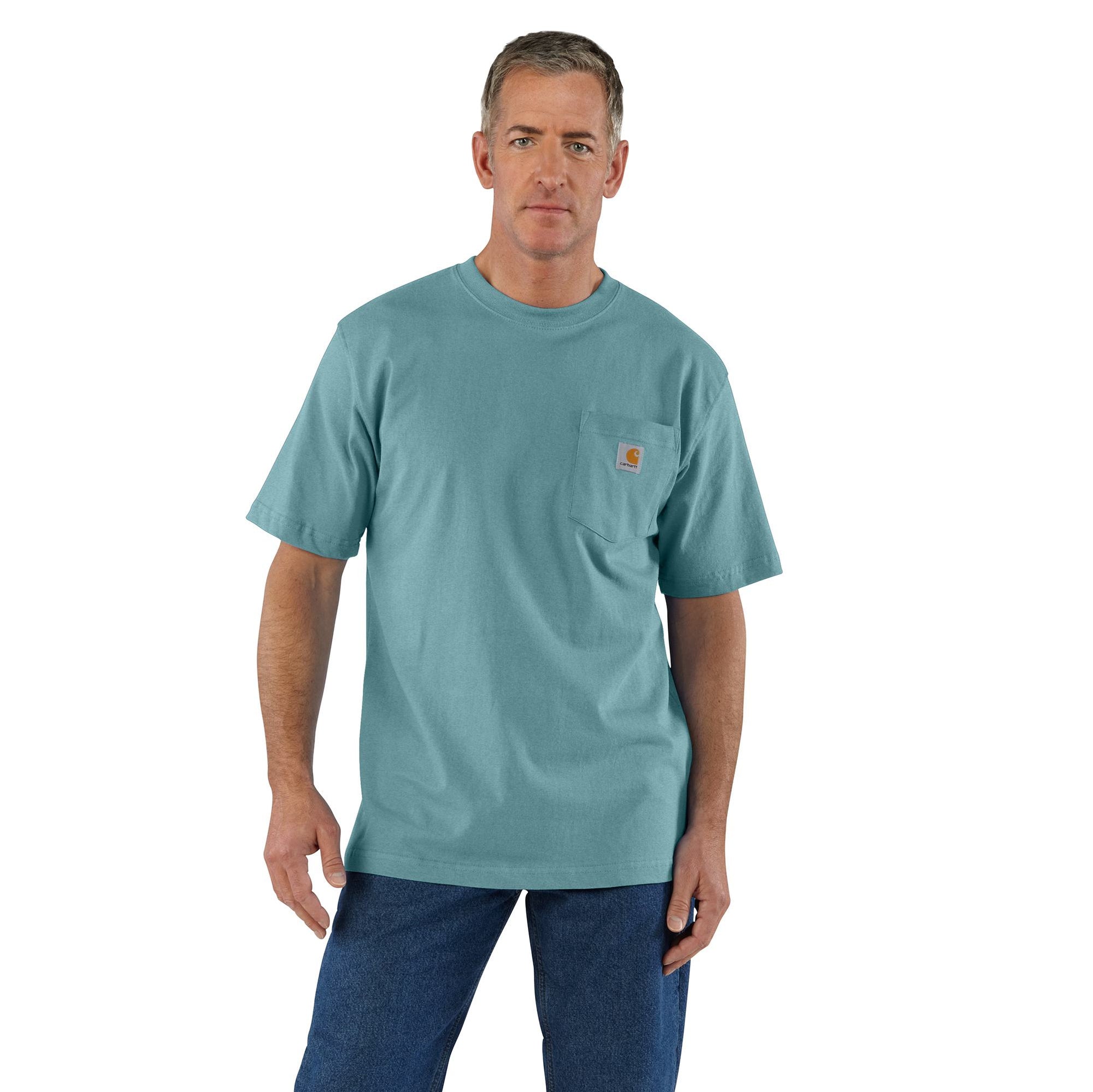 Carhartt Men's Short Sleeve Pocket T-Shirt_Summer Blue Heather - Work World - Workwear, Work Boots, Safety Gear