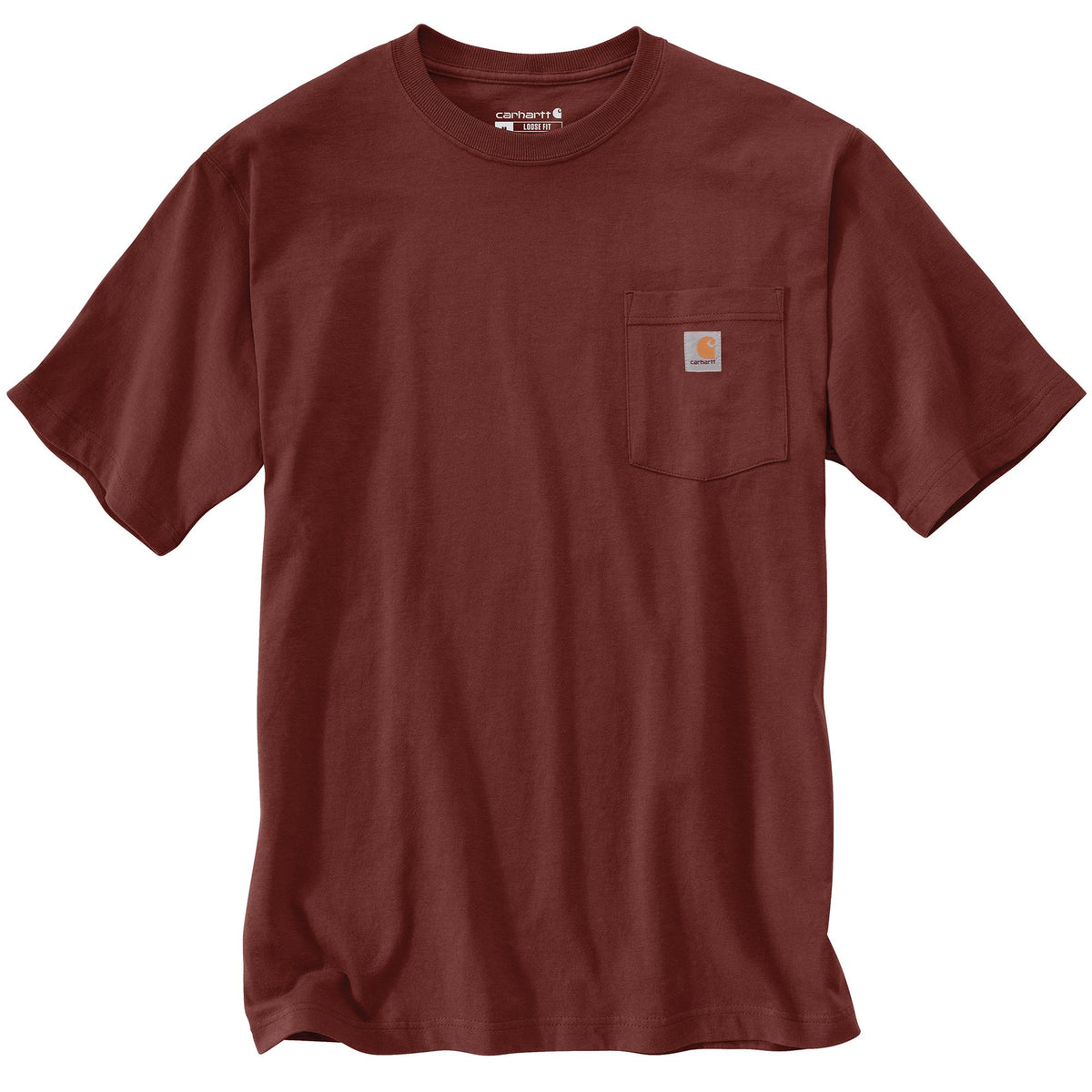 Carhartt Men&#39;s Short Sleeve Pocket T-Shirt_Dark Spice Red - Work World - Workwear, Work Boots, Safety Gear
