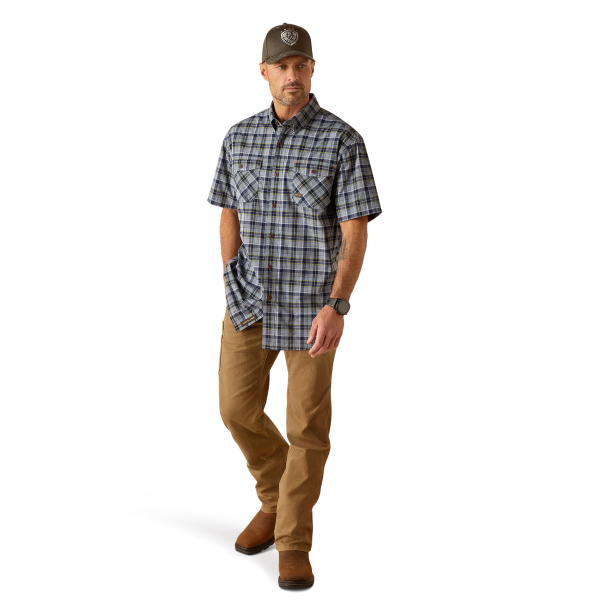 Ariat Men&#39;s Rebar Made Tough DuraStretch Short Sleeve Work Shirt - Work World - Workwear, Work Boots, Safety Gear
