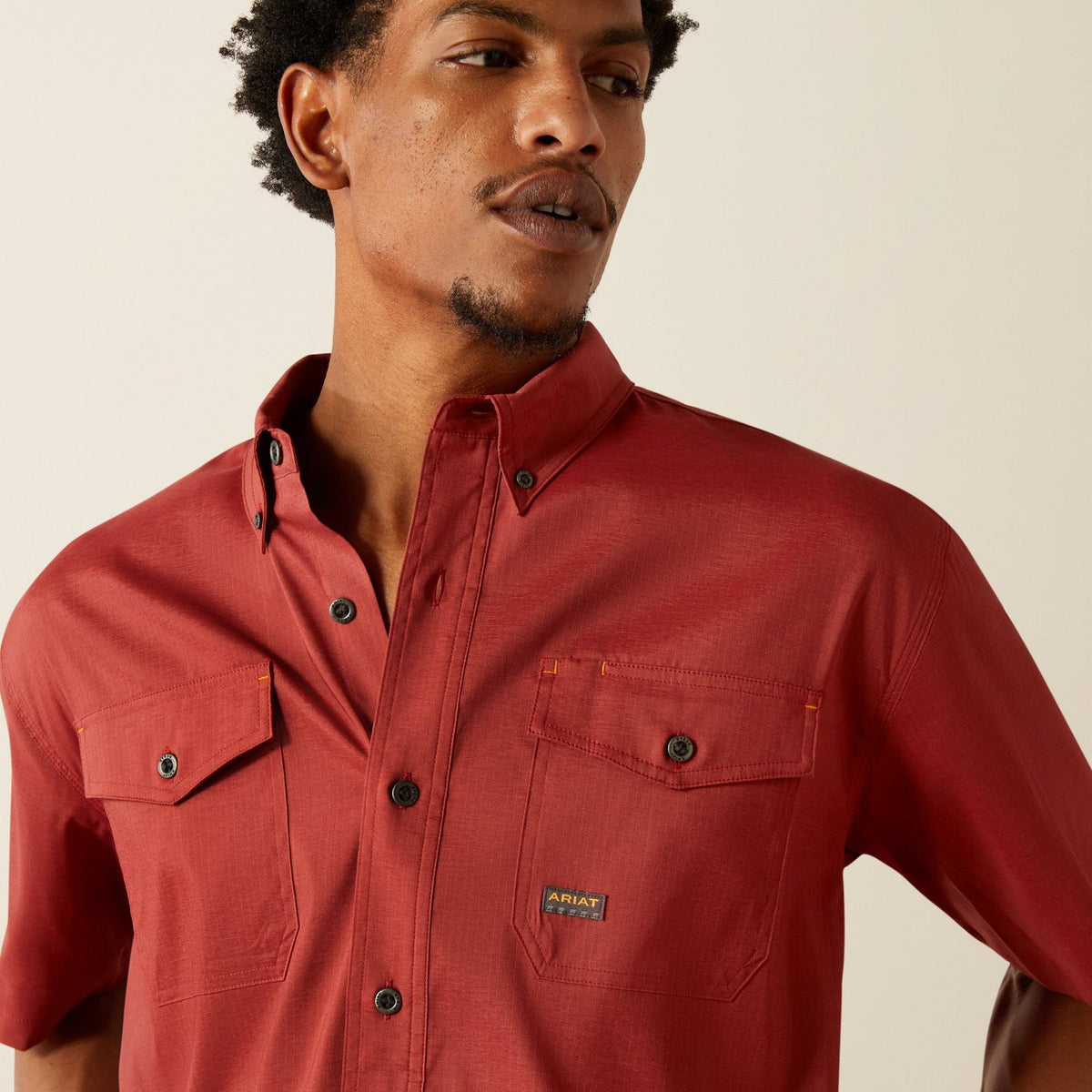 Ariat Men&#39;s Made Tough Durastretch Button-Down Short Sleeve Work Shirt - Work World - Workwear, Work Boots, Safety Gear