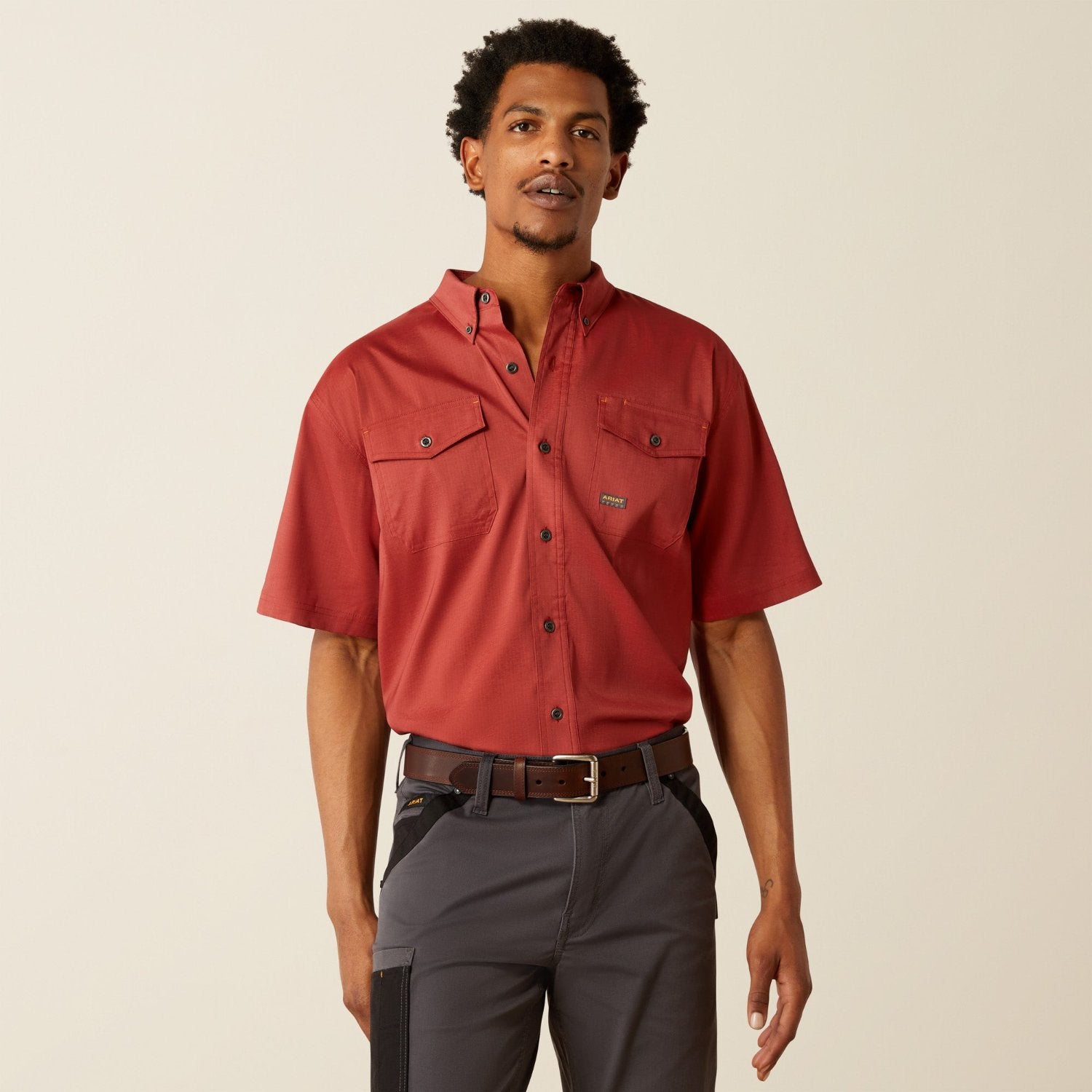 Ariat Men's Made Tough Durastretch Button-Down Short Sleeve Work Shirt - Work World - Workwear, Work Boots, Safety Gear