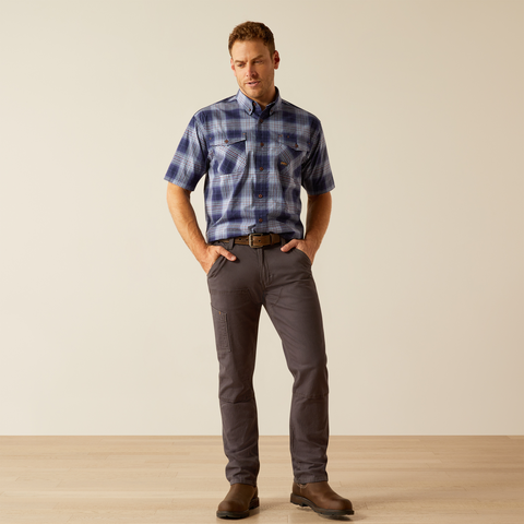 Ariat Men&#39;s Made Tough Durastretch Button-Down Short Sleeve Work Shirt - Work World - Workwear, Work Boots, Safety Gear