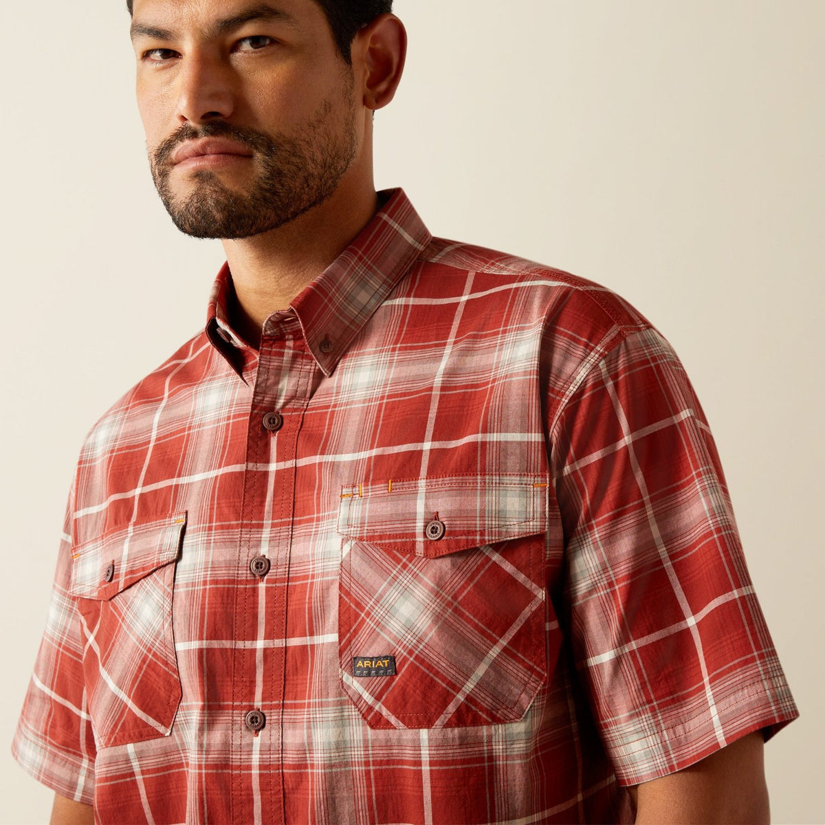 Ariat Men&#39;s Made Tough Durastretch Button-Down Short Sleeve Work Shirt - Work World - Workwear, Work Boots, Safety Gear