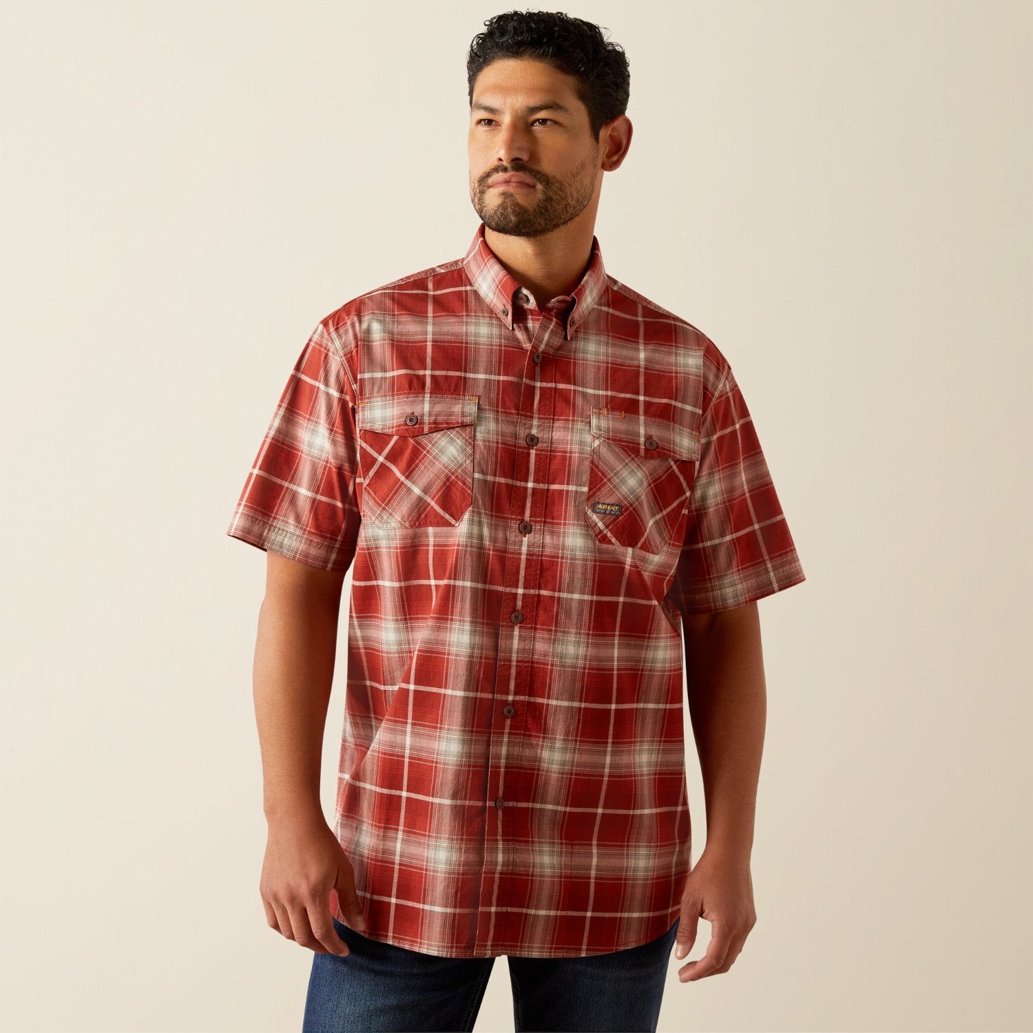 Ariat Men's Made Tough Durastretch Button-Down Short Sleeve Work Shirt - Work World - Workwear, Work Boots, Safety Gear