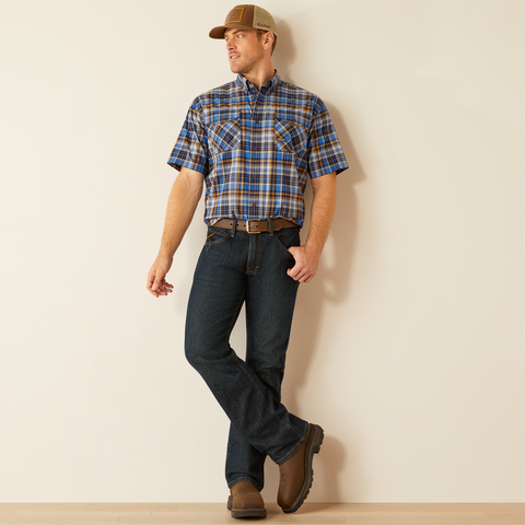 Ariat Men&#39;s Made Tough Durastretch Button-Down Short Sleeve Work Shirt - Work World - Workwear, Work Boots, Safety Gear