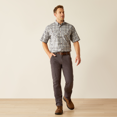 Ariat Men&#39;s Made Tough Durastretch Button-Down Short Sleeve Work Shirt - Work World - Workwear, Work Boots, Safety Gear