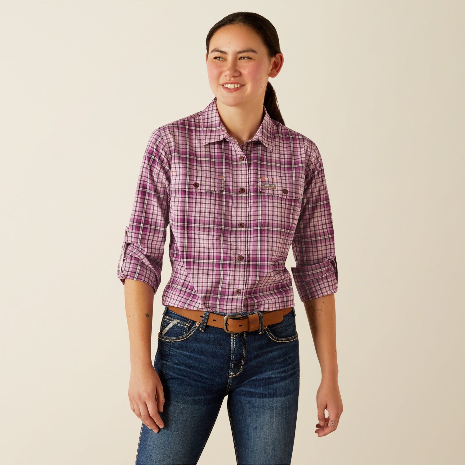 Ariat Women's Made Tough Durastretch Button-Down Work Shirt - Work World - Workwear, Work Boots, Safety Gear