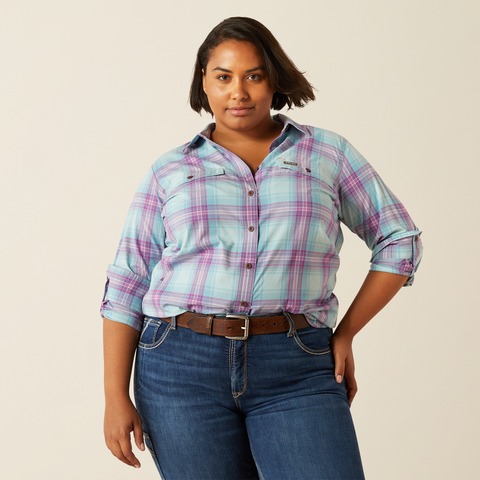 Ariat Women&#39;s Made Tough Durastretch Button-Down Long Sleeve Work Shirt - Work World - Workwear, Work Boots, Safety Gear