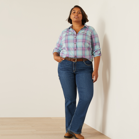 Ariat Women&#39;s Made Tough Durastretch Button-Down Long Sleeve Work Shirt - Work World - Workwear, Work Boots, Safety Gear