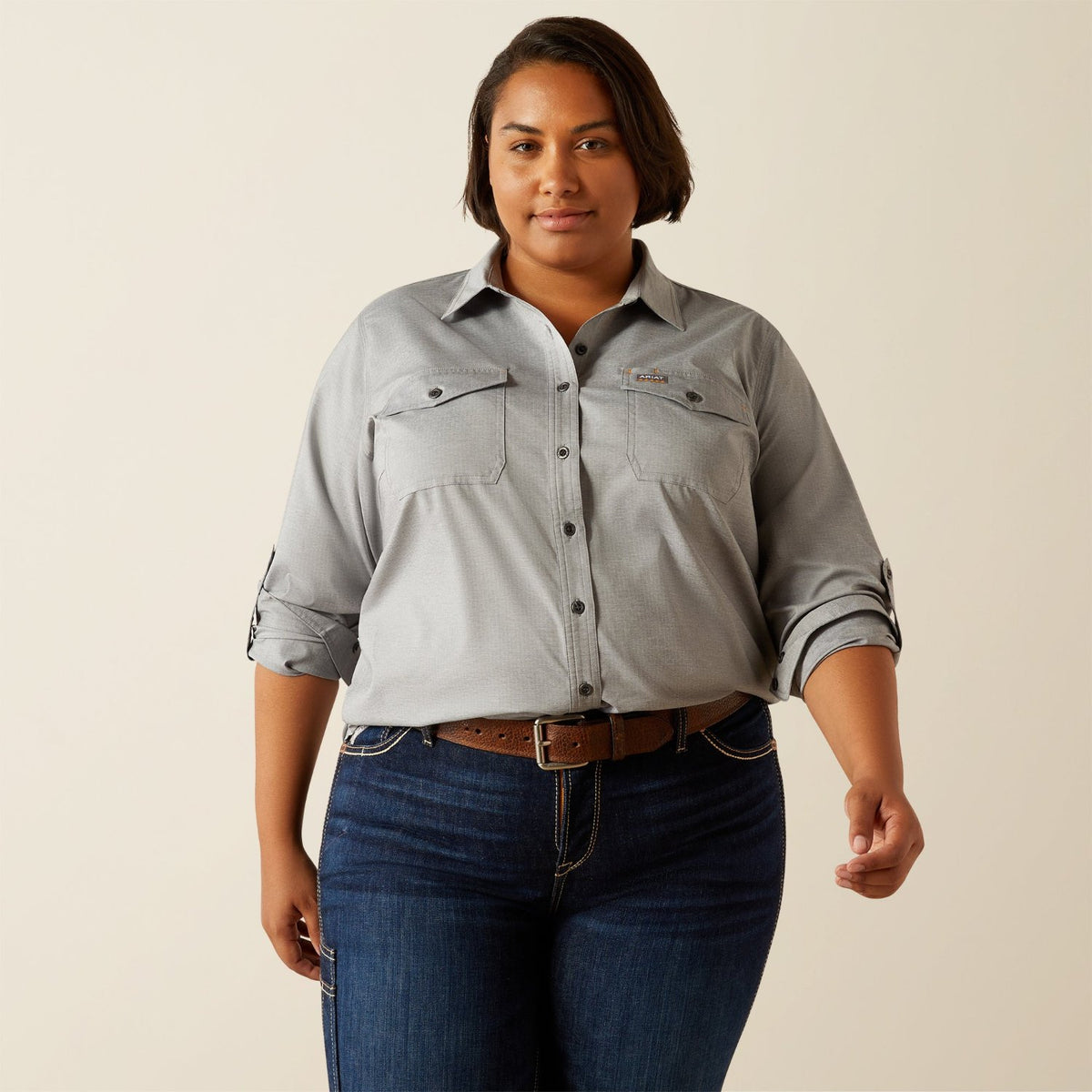 Ariat Women&#39;s Made Tough Durastretch Button-Down Long Sleeve Work Shirt - Work World - Workwear, Work Boots, Safety Gear