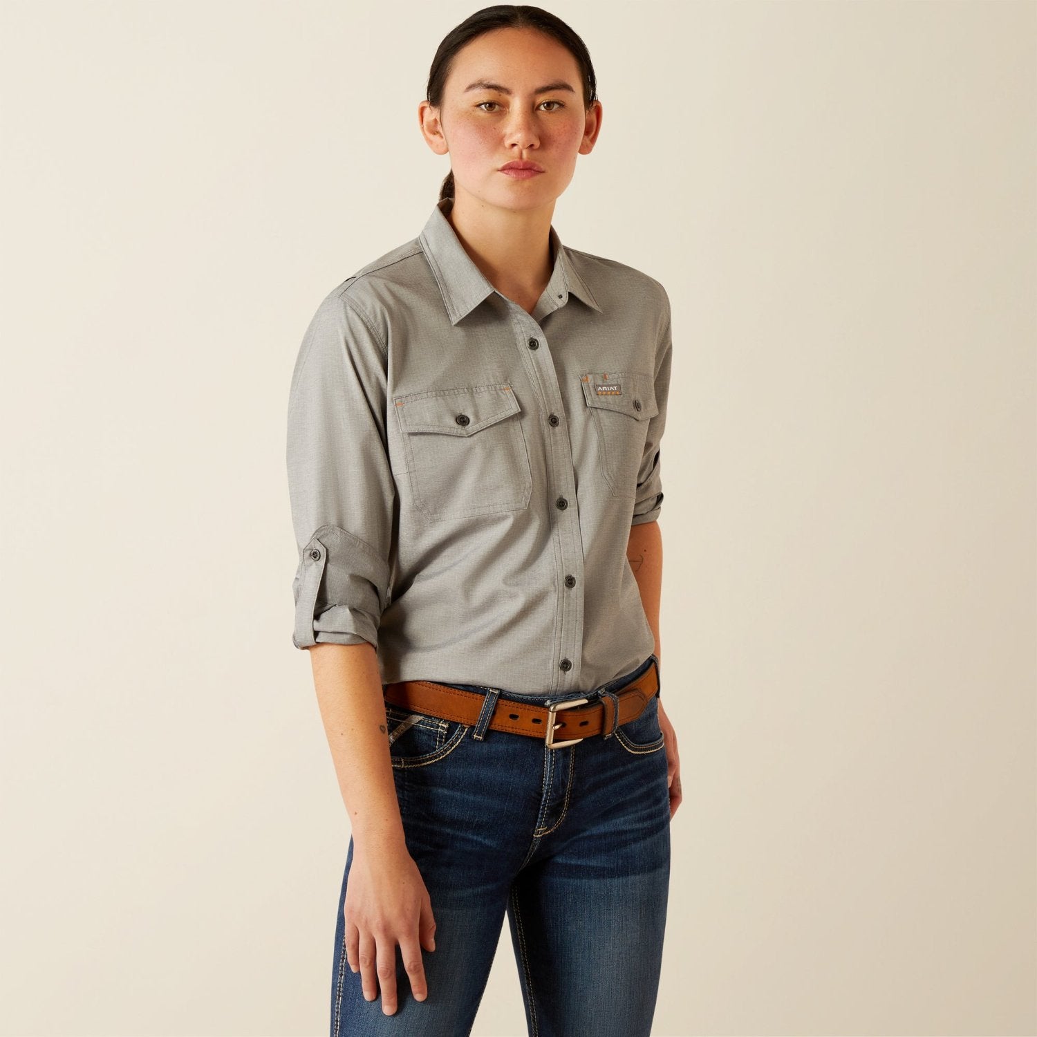 Ariat Women's Made Tough Durastretch Button-Down Long Sleeve Work Shirt - Work World - Workwear, Work Boots, Safety Gear
