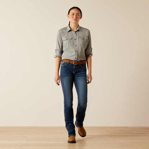 Ariat Women&#39;s Made Tough Durastretch Button-Down Long Sleeve Work Shirt - Work World - Workwear, Work Boots, Safety Gear