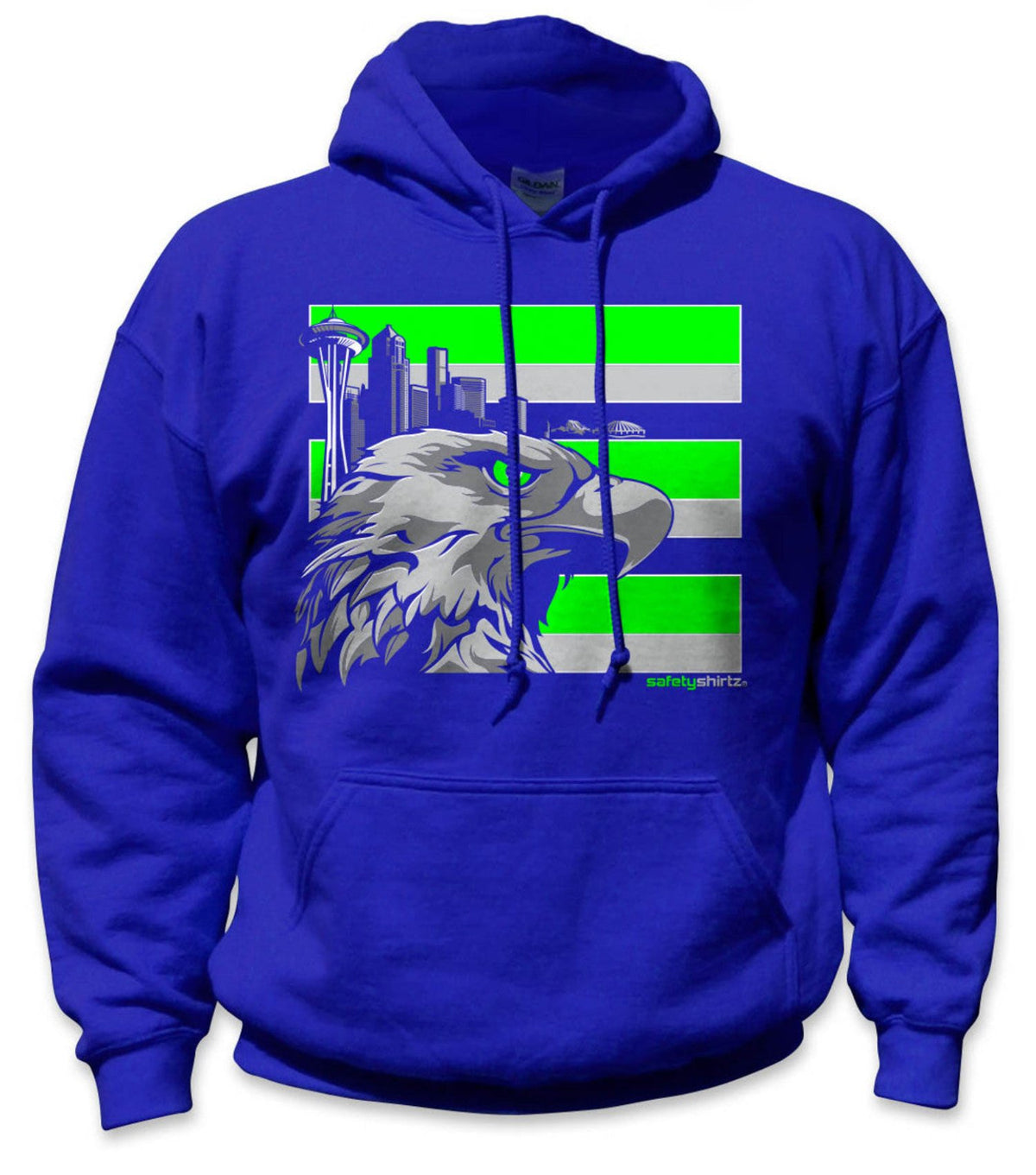 SafetyShirtz Throwback Seattle Hi-Vis Stripe Hoodie - Work World - Workwear, Work Boots, Safety Gear