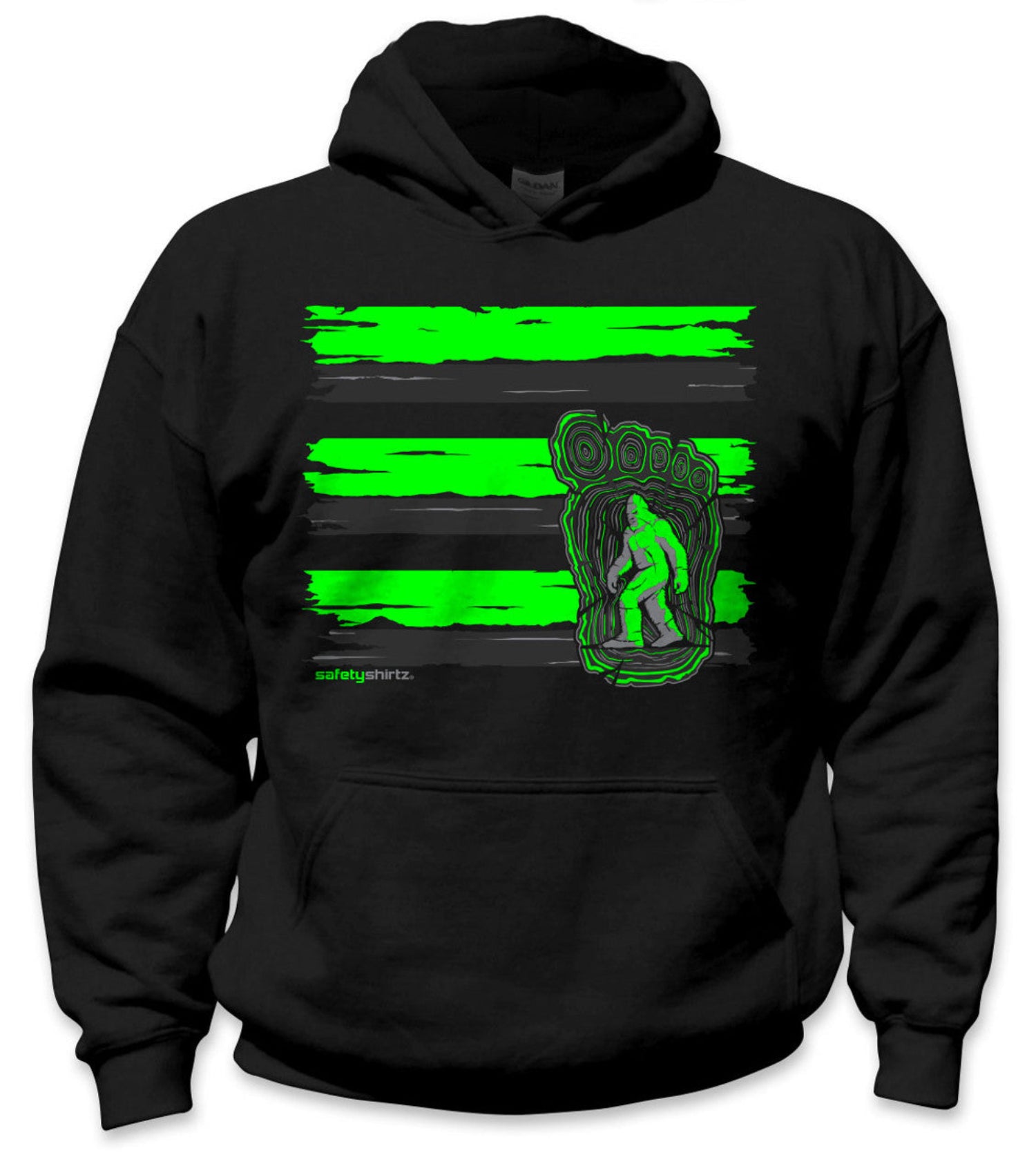 Safetyshirtz Kid's Bigfoot Hi-Vis Safety Stripe Hoodie - Work World - Workwear, Work Boots, Safety Gear