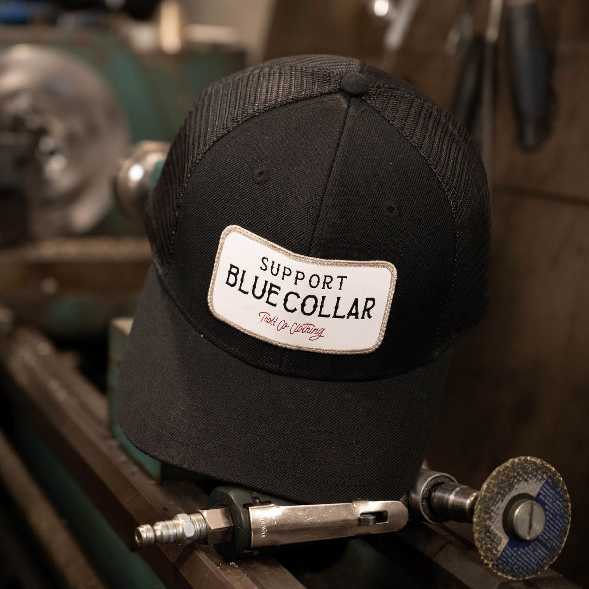 Troll Co. Men&#39;s Barricade &quot;Support Blue Collar&quot; Graphic Snapback Hat - Work World - Workwear, Work Boots, Safety Gear