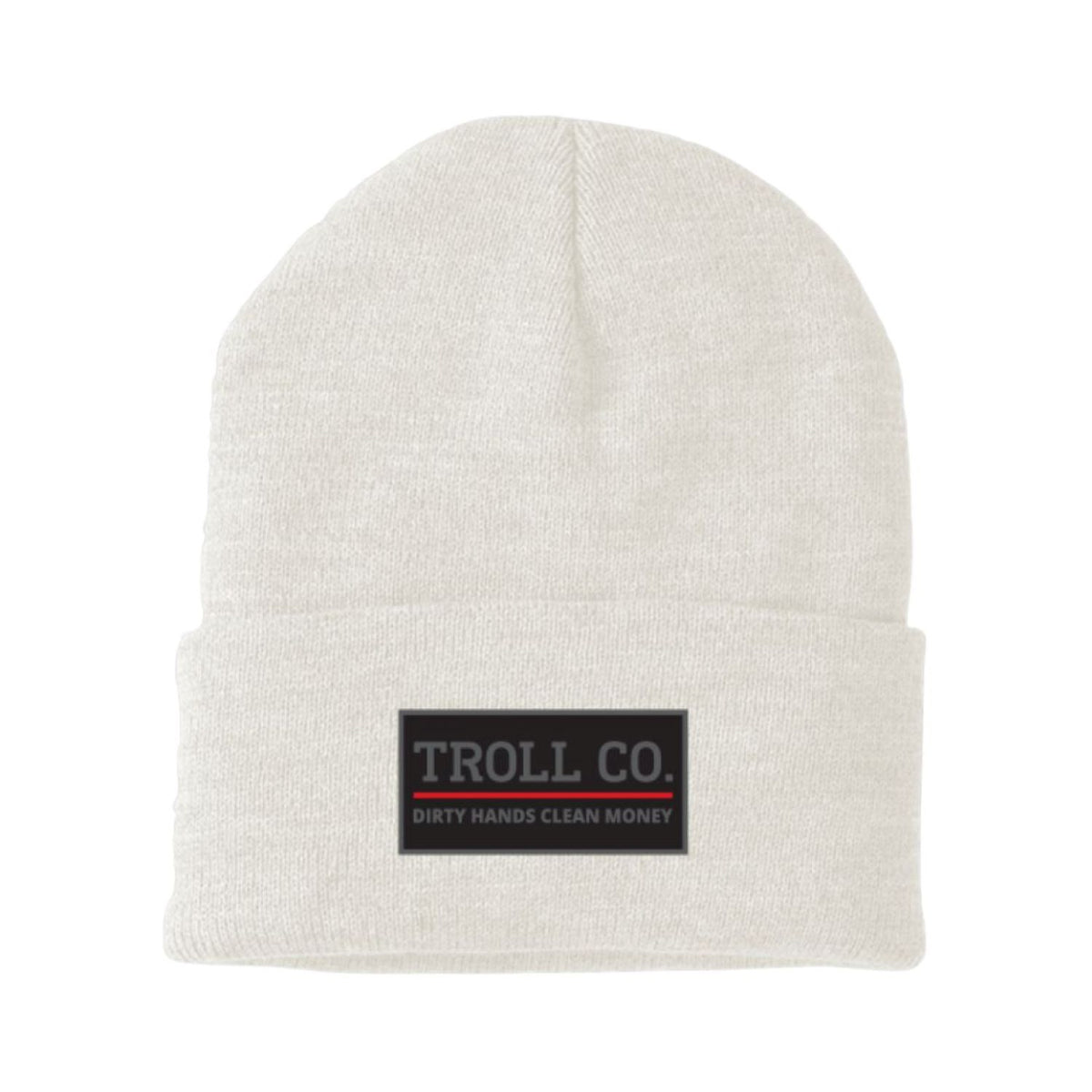 Troll Co. Premium &quot;Dirty Hands, Clean Money&quot; Patch Knit Beanie - Work World - Workwear, Work Boots, Safety Gear