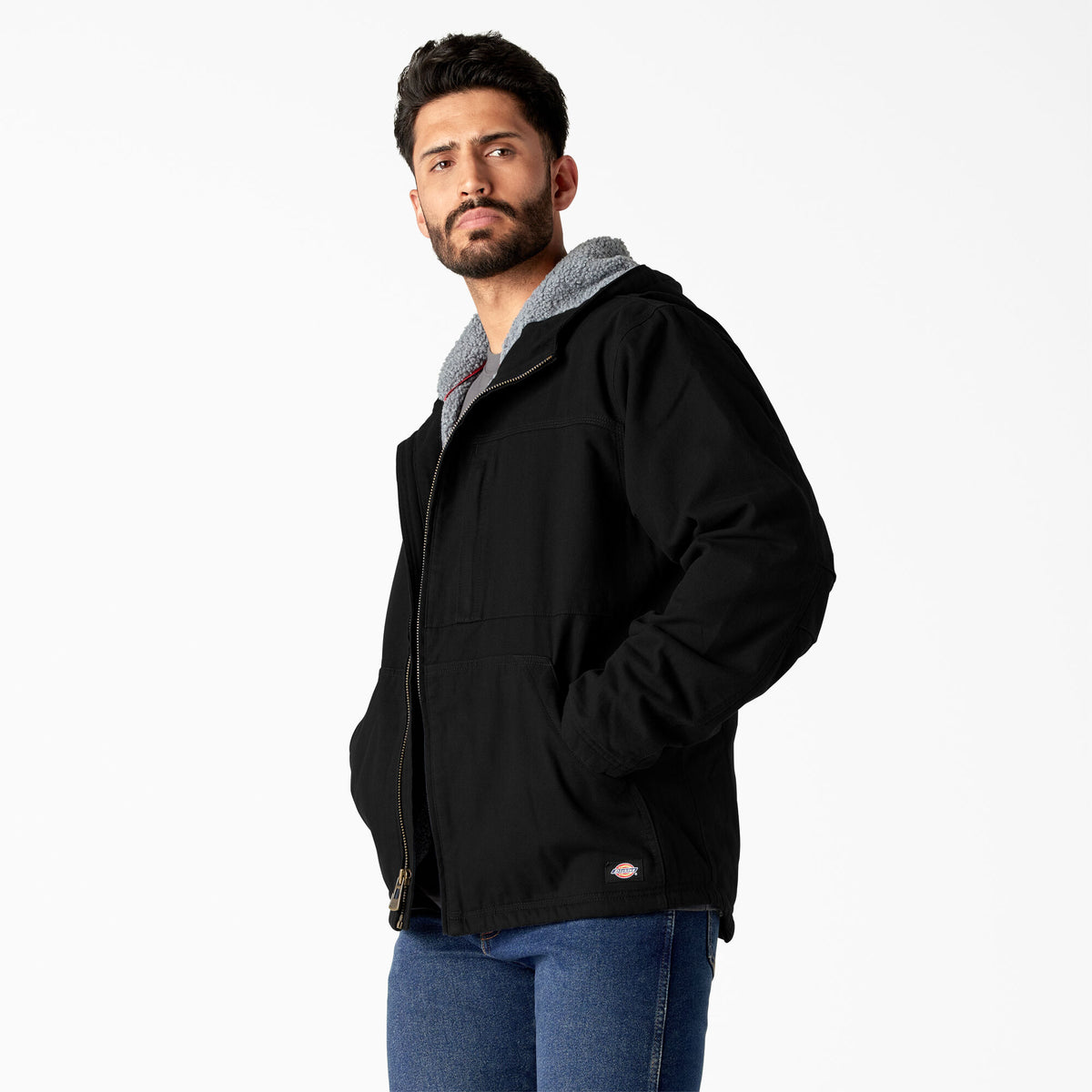 Dickies Men&#39;s Duck Sherpa Lined Hooded Full Zip Jacket - Work World - Workwear, Work Boots, Safety Gear