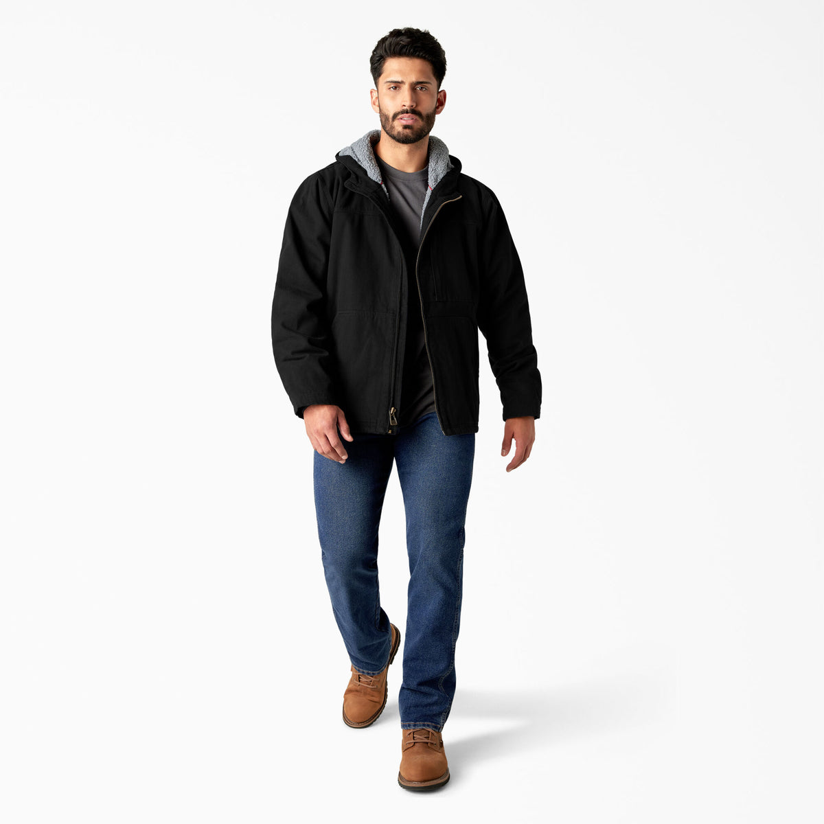 Dickies Men&#39;s Duck Sherpa Lined Hooded Full Zip Jacket - Work World - Workwear, Work Boots, Safety Gear