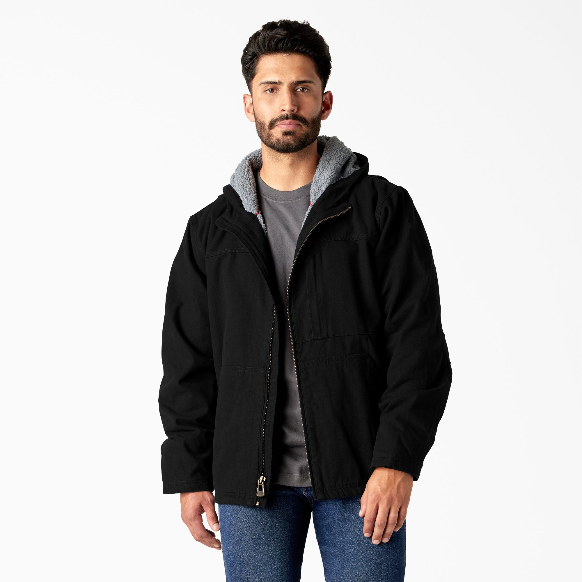 Dickies Men's Duck Sherpa Lined Hooded Full Zip Jacket - Work World - Workwear, Work Boots, Safety Gear