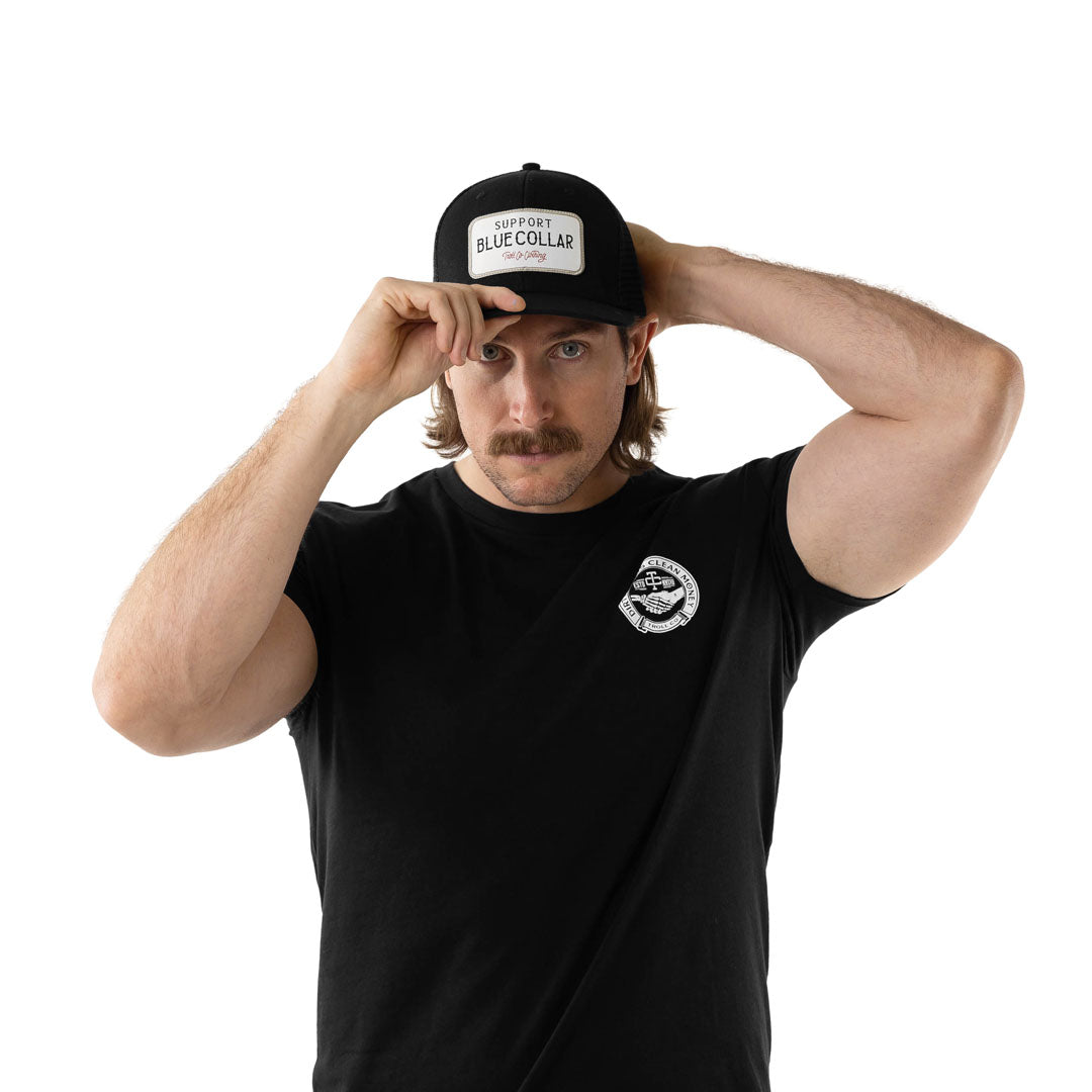 Troll Co. Fortify &quot;Support Blue Collar&quot; Patch Mesh Snapback Hat - Work World - Workwear, Work Boots, Safety Gear