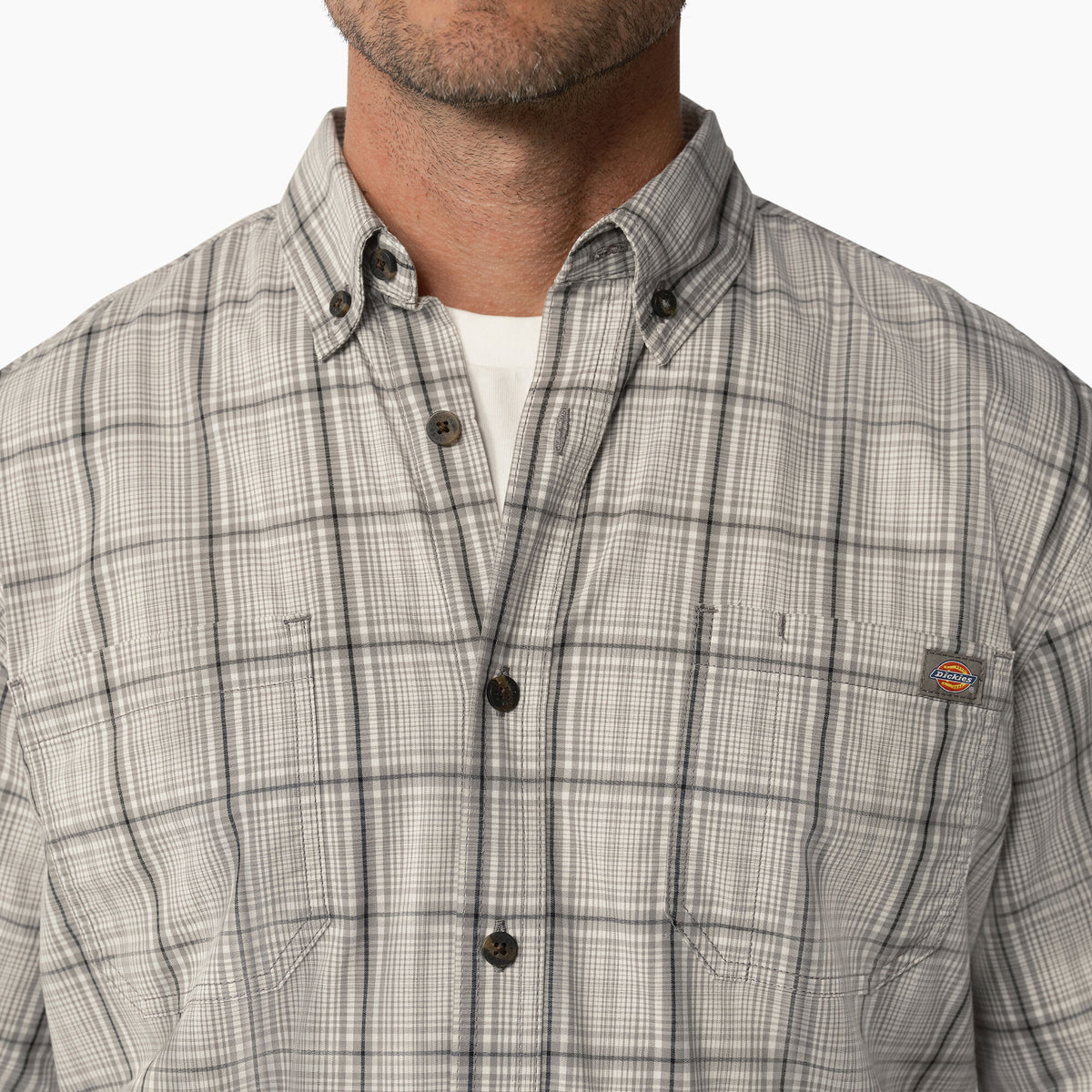 Dickies Men&#39;s FLEX Woven Short Sleeve Button-Down Shirt - Work World - Workwear, Work Boots, Safety Gear