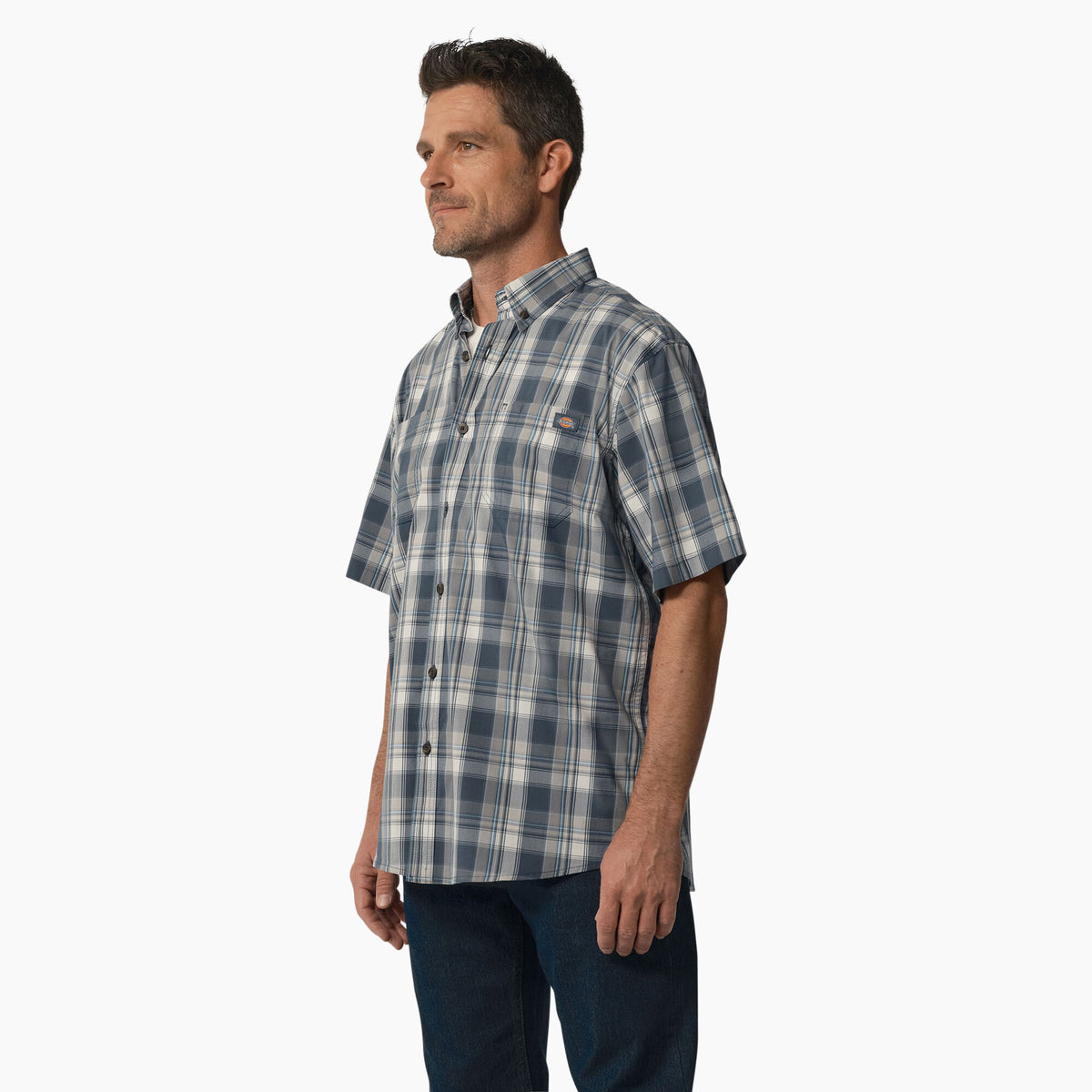 Dickies Men&#39;s FLEX Woven Short Sleeve Button-Down Shirt - Work World - Workwear, Work Boots, Safety Gear