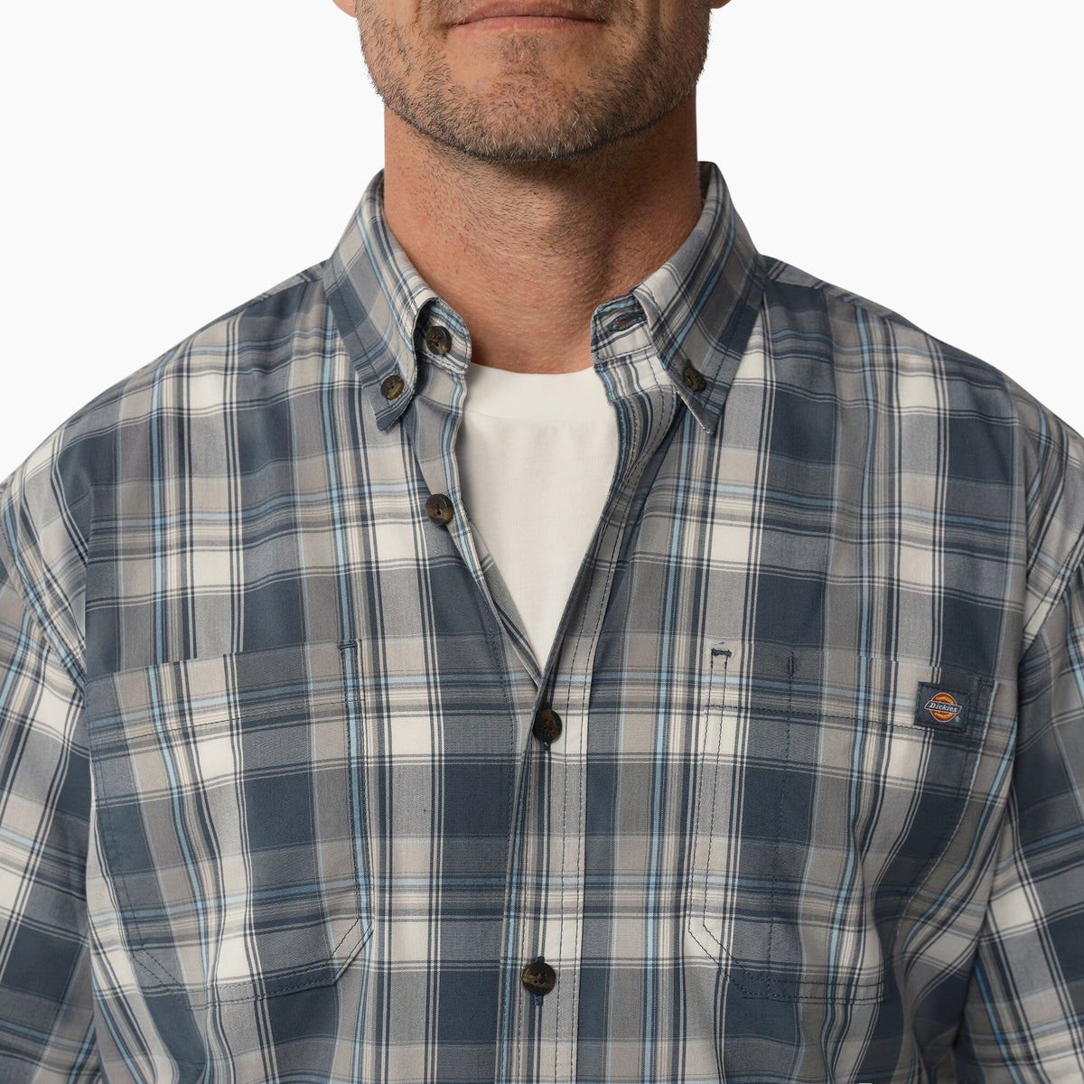 Dickies Men&#39;s FLEX Woven Short Sleeve Button-Down Shirt - Work World - Workwear, Work Boots, Safety Gear