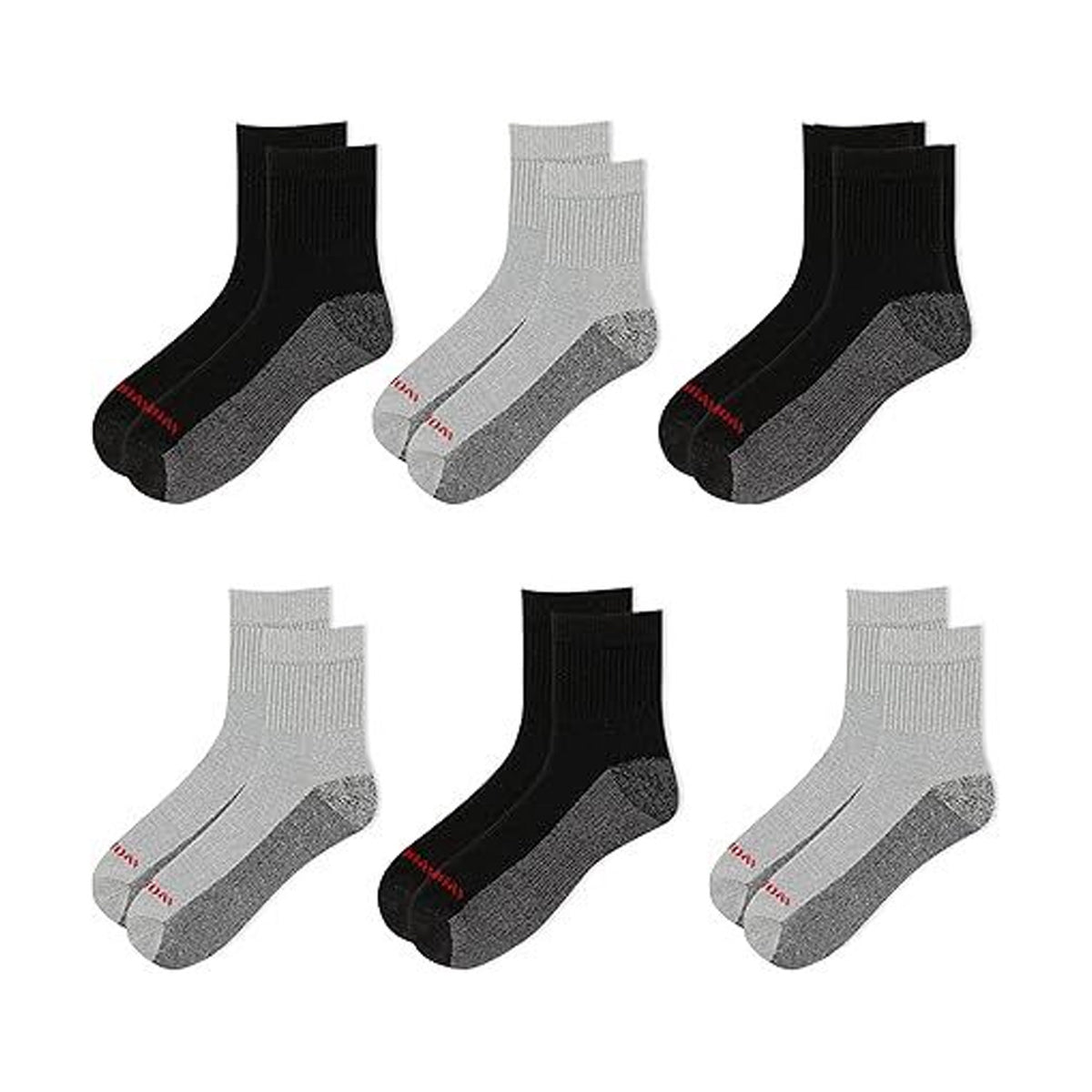Wolverine Men&#39;s Cotton Comfort Steel Toe Quarter Sock (6-Pack) - Work World - Workwear, Work Boots, Safety Gear