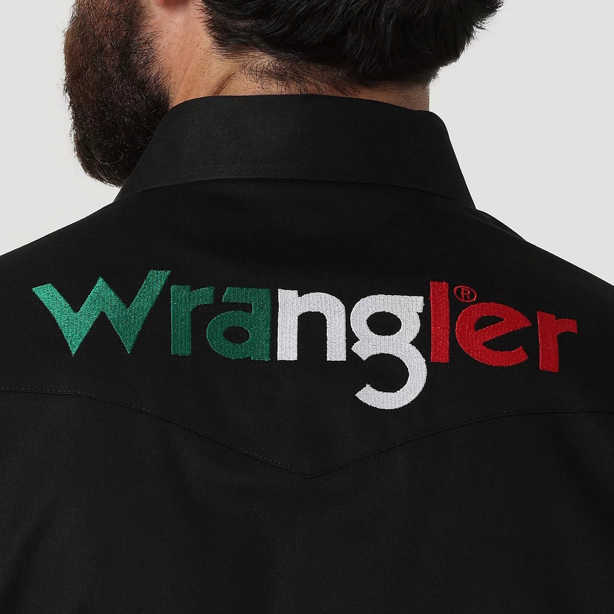 Wrangler® Men&#39;s Western Mexico Logo Snap-Front Long Sleeve Work Shirt - Work World - Workwear, Work Boots, Safety Gear