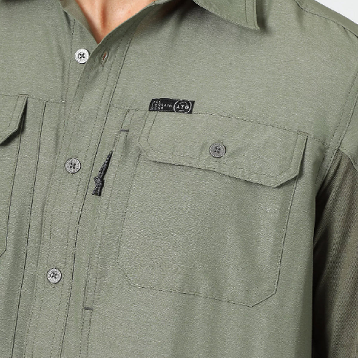 Wrangler ATG Men&#39;s Button-Down Long Sleeve Work Shirt - Work World - Workwear, Work Boots, Safety Gear