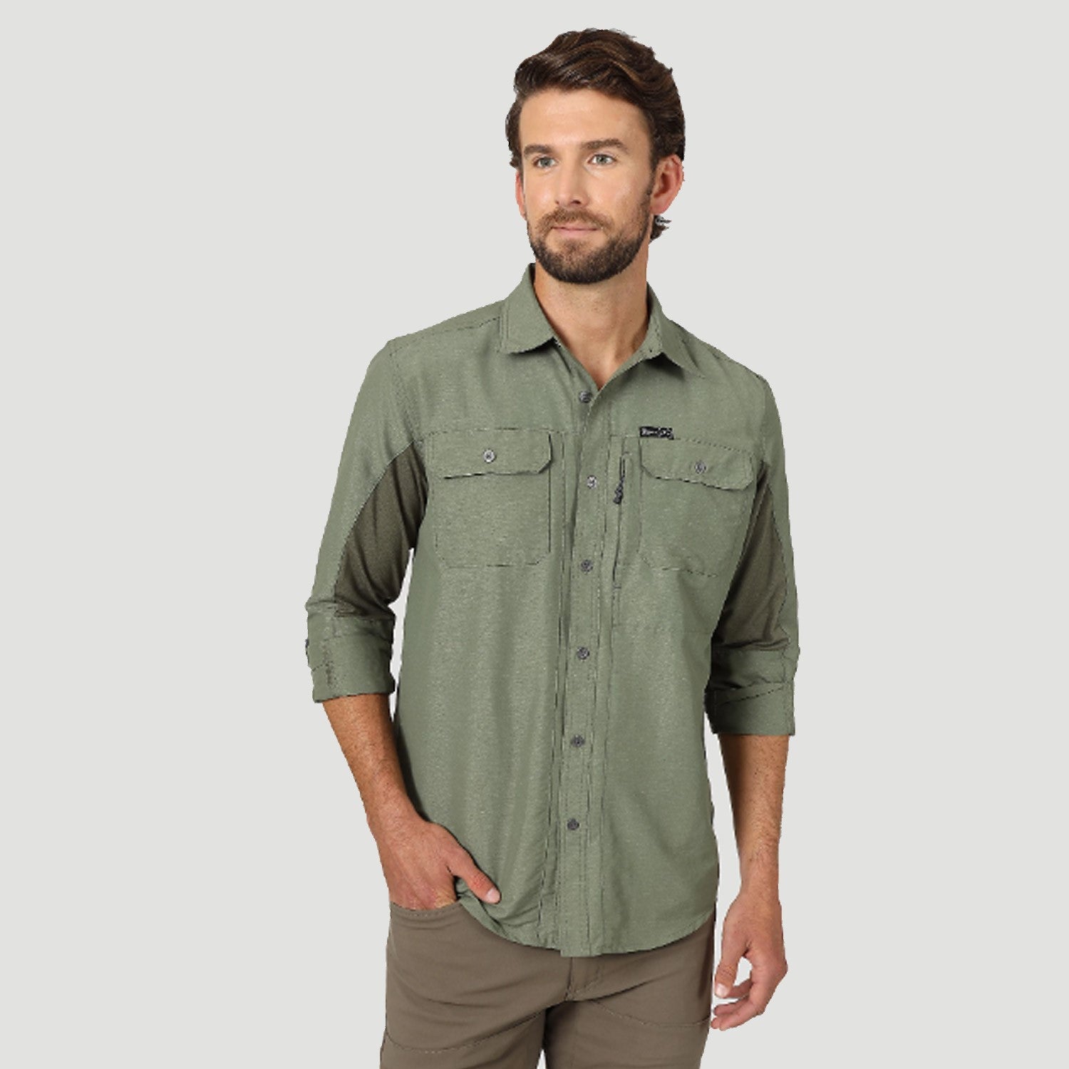 Wrangler ATG Men's Button-Down Long Sleeve Work Shirt - Work World - Workwear, Work Boots, Safety Gear