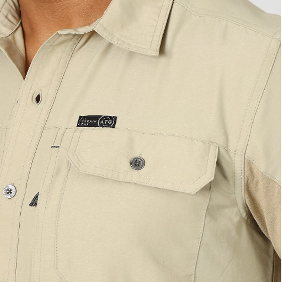 Wrangler ATG Men&#39;s Button-Down Long Sleeve Work Shirt - Work World - Workwear, Work Boots, Safety Gear