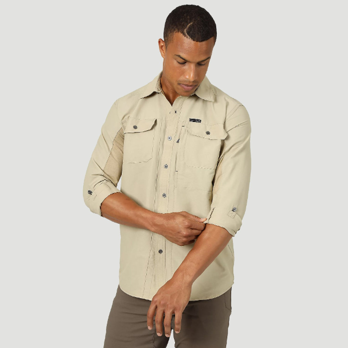 Wrangler ATG Men&#39;s Button-Down Long Sleeve Work Shirt - Work World - Workwear, Work Boots, Safety Gear