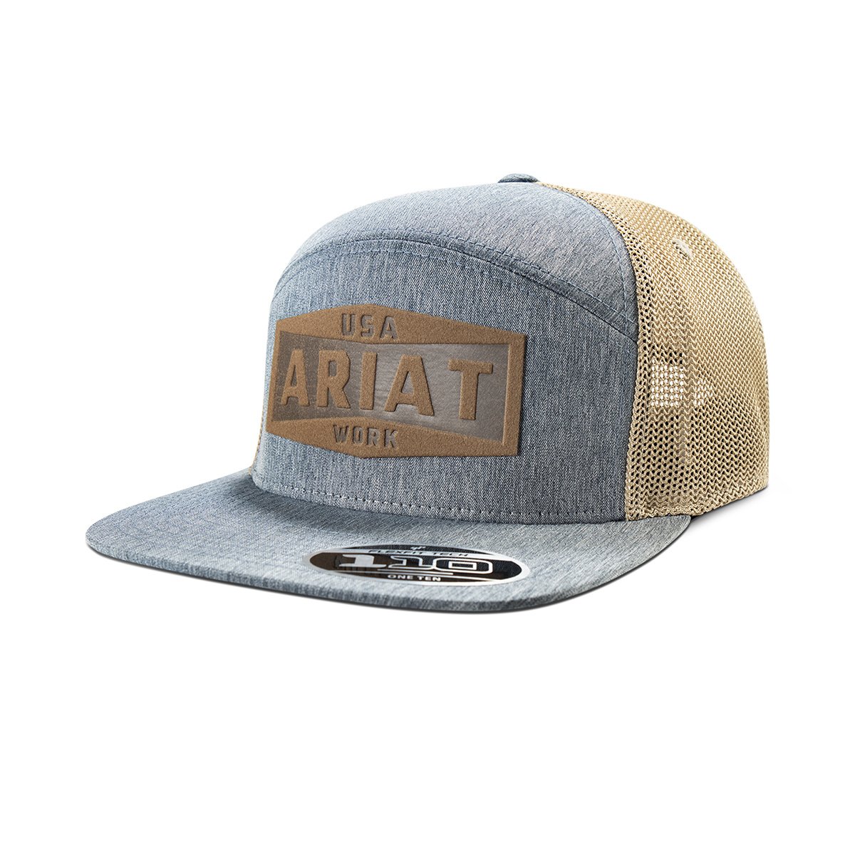 Ariat Men's Work Leather Patch Snapback Meshback Hat - Work World - Workwear, Work Boots, Safety Gear