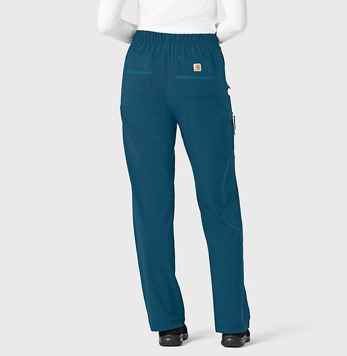 Carhartt Women&#39;s Force® Cross-Flex Utility Boot Cut Cargo Scrub Pant_Caribbean Blue - Work World - Workwear, Work Boots, Safety Gear