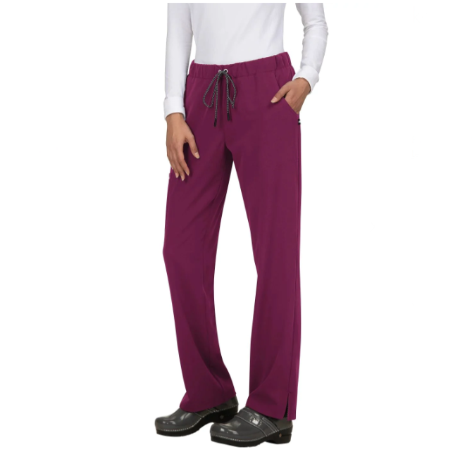 koi Women's Everyday Hero 5 Pocket Scrub Pant_Wine - Work World - Workwear, Work Boots, Safety Gear