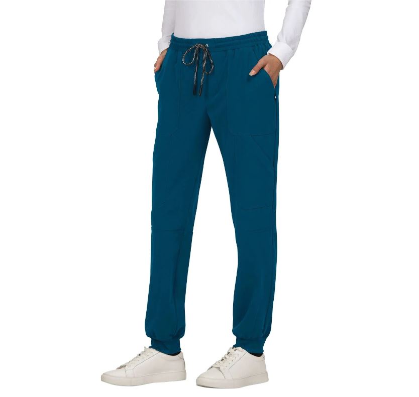 koi Women's Good Vibe Jogger Pant_Caribbean Blue - Work World - Workwear, Work Boots, Safety Gear