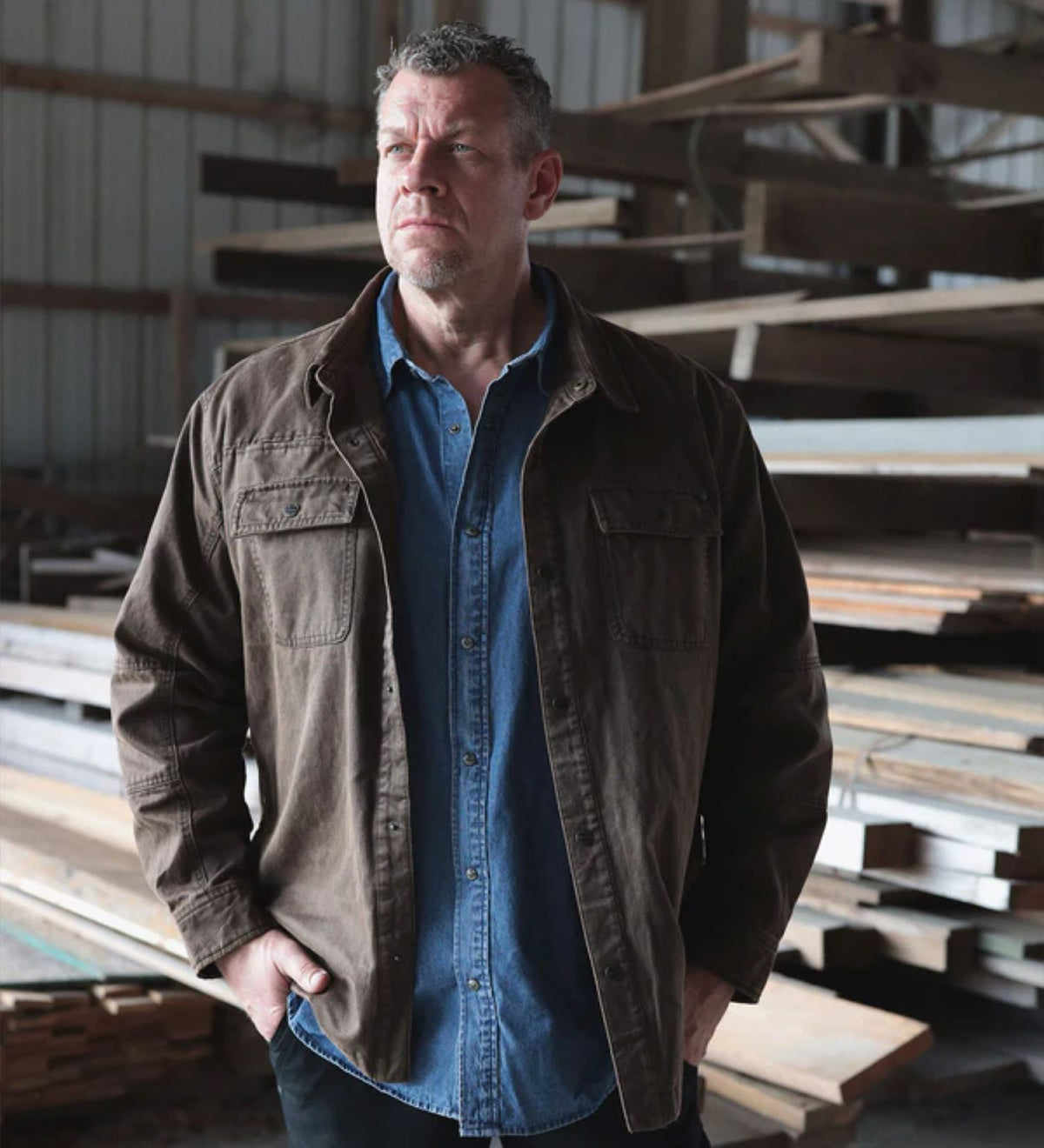 Thorogood Men&#39;s Sueded Snap-Front Shirt Jacket - Work World - Workwear, Work Boots, Safety Gear