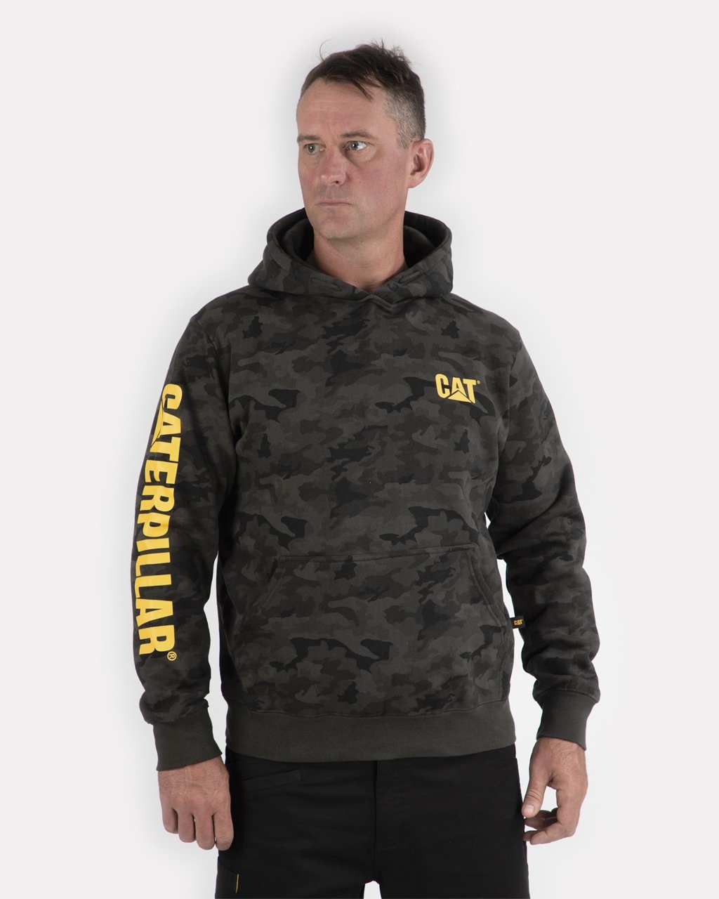 CAT Men&#39;s Banner Logo Hooded Sweatshirt - Work World - Workwear, Work Boots, Safety Gear