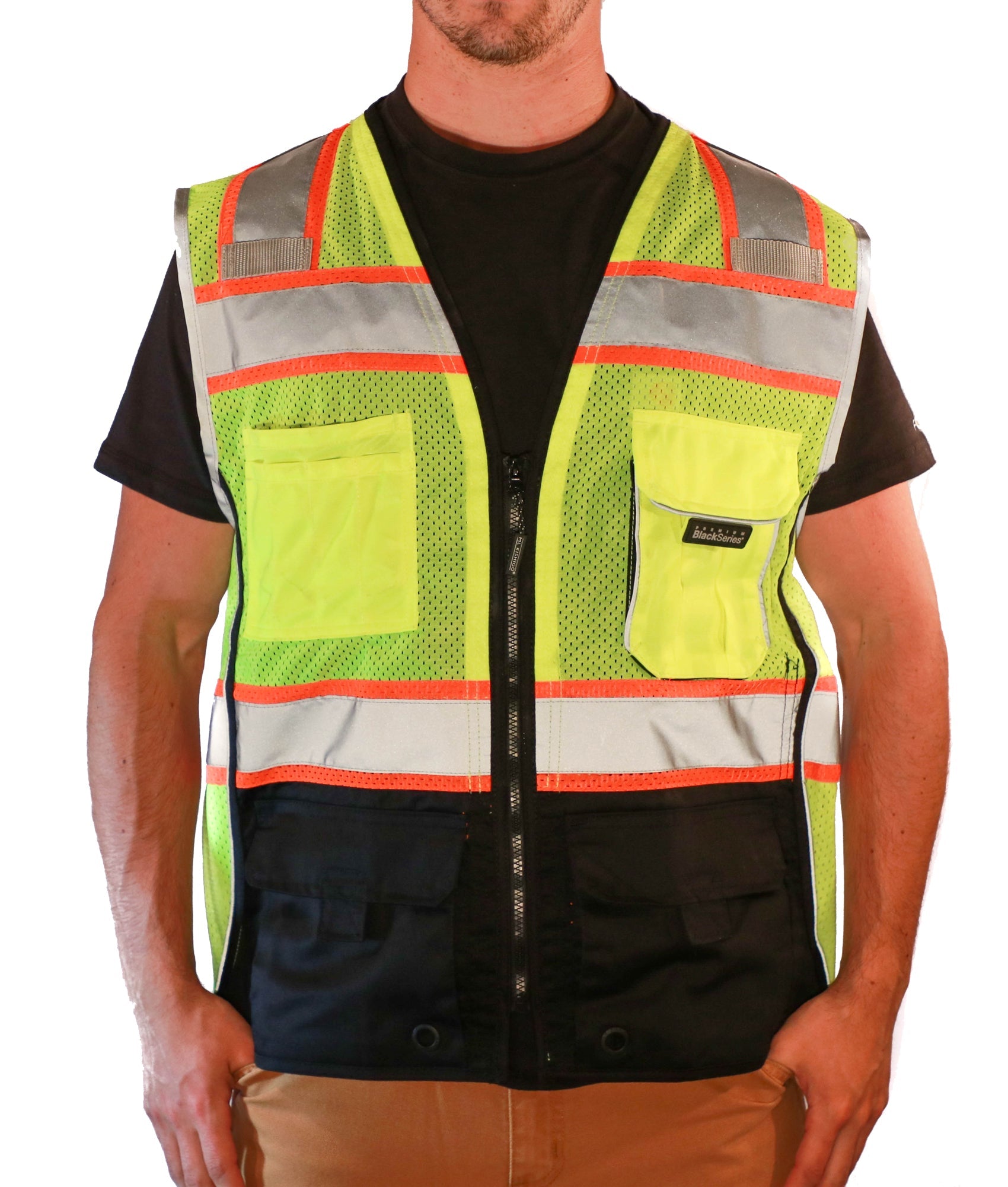ML Kishigo Men's Premium Black Series Black Bottom Vest - Work World - Workwear, Work Boots, Safety Gear