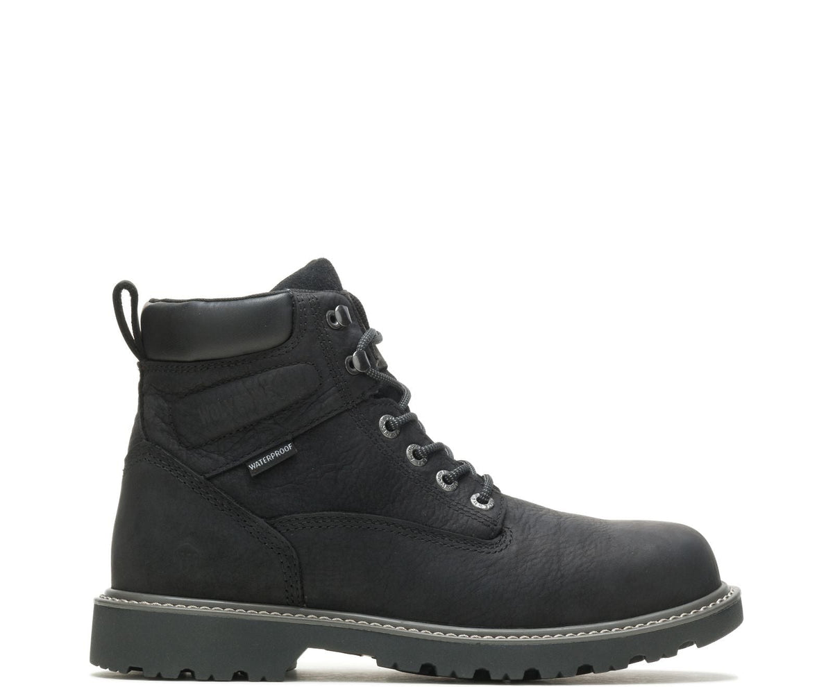 Wolverine Men&#39;s Floorhand 6&quot; Waterproof Steel Toe Work Boot_Black - Work World - Workwear, Work Boots, Safety Gear