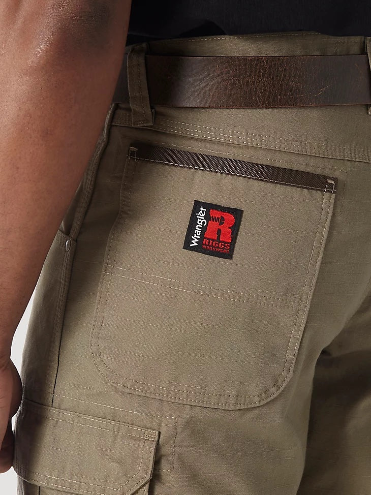 Wrangler® RIGGS® Men&#39;s Ripstop Ranger Cargo Short_Bark - Work World - Workwear, Work Boots, Safety Gear